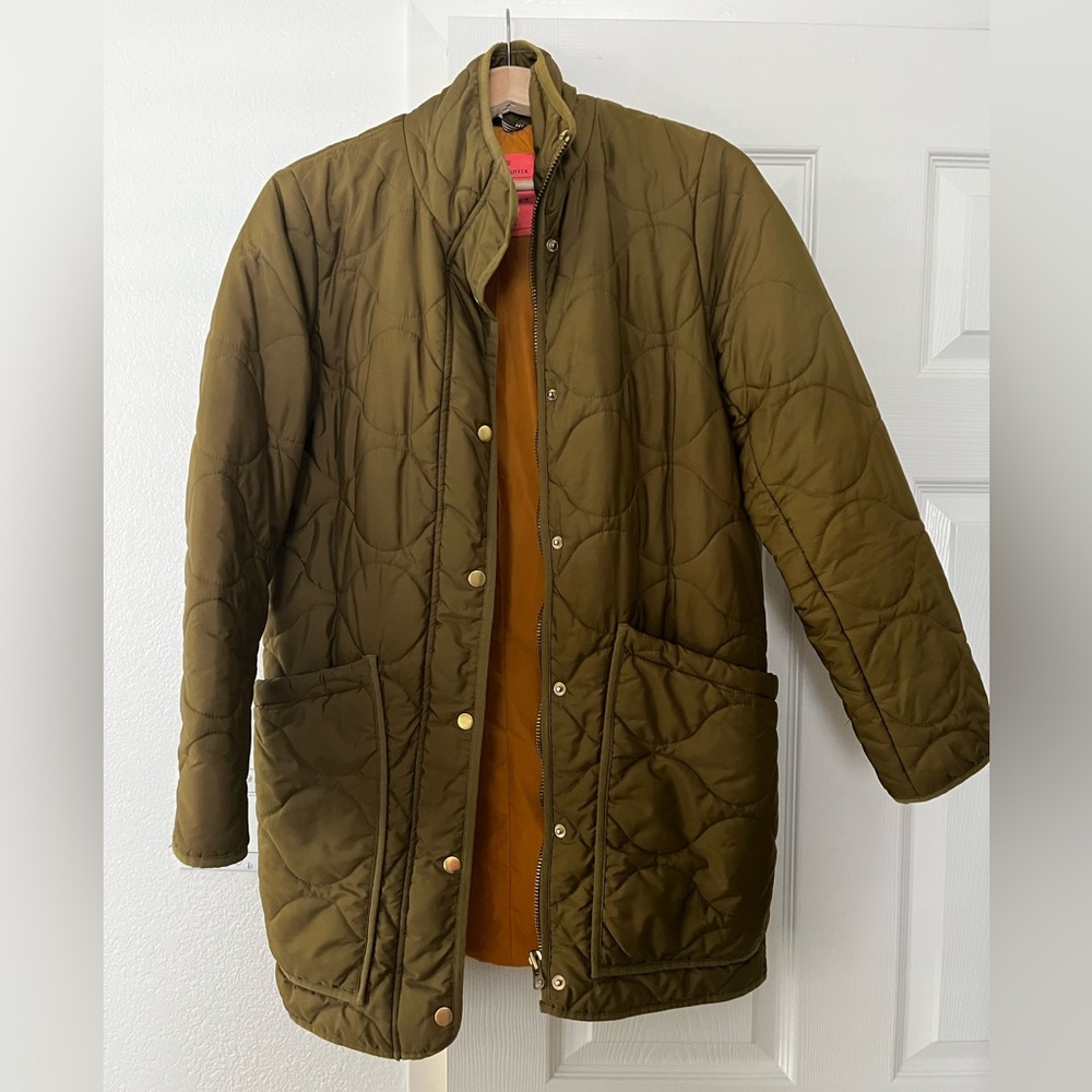 XS J.Crew Signature Puffer Jacket, olive